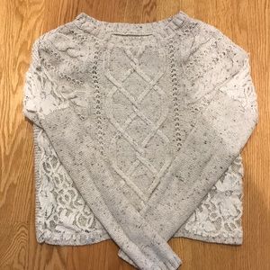 Light grey and lace Holister sweater